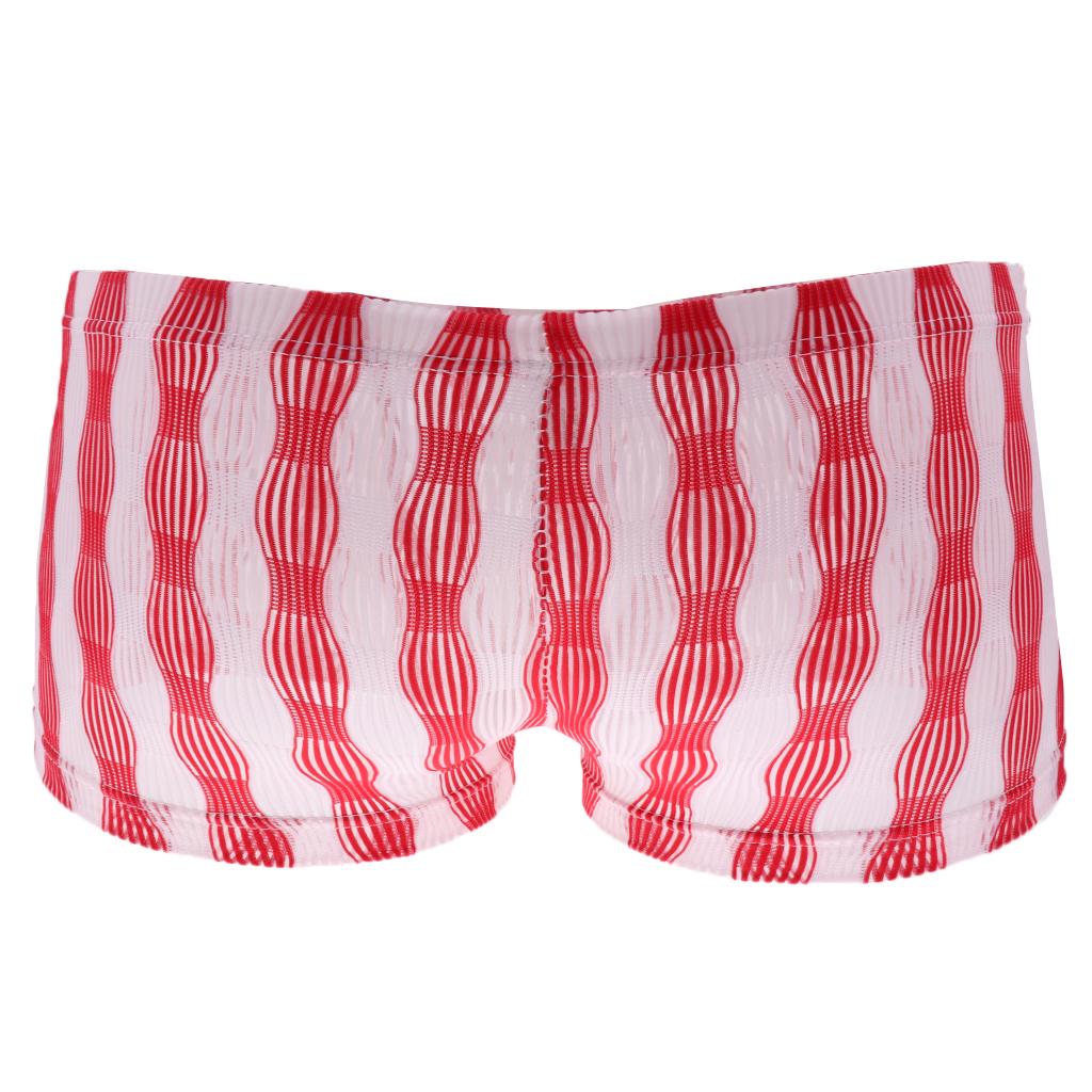 26-35inch Men's Sexy Open Pouch See Through Underwear Boxers Brief UnderUnderpants Gifts