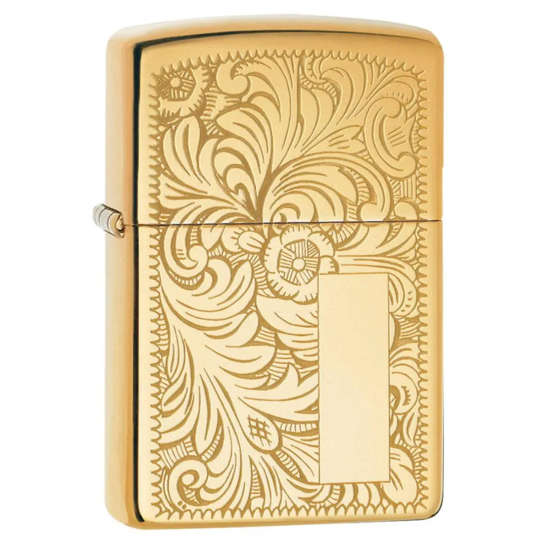 Bật Lửa Zippo Venetian Brass Design Chính Hãng Mỹ – Vỏ Đồng Bóng Khắc Hoa Văn Cao Cấp, Chống Gió, Quà Tặng Sang Trọng