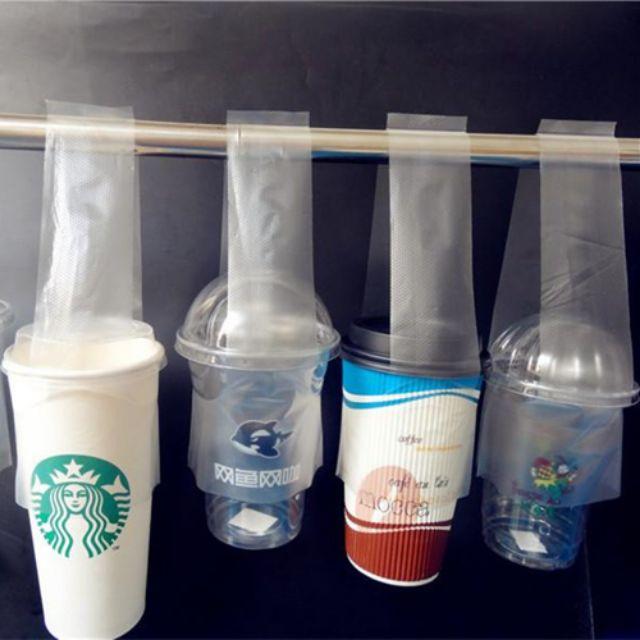 Túi chữ T 1kg đựng trà sữa đựng ly cà phê đựng cho các loại ly 360ml 450ml 500ml 700ml