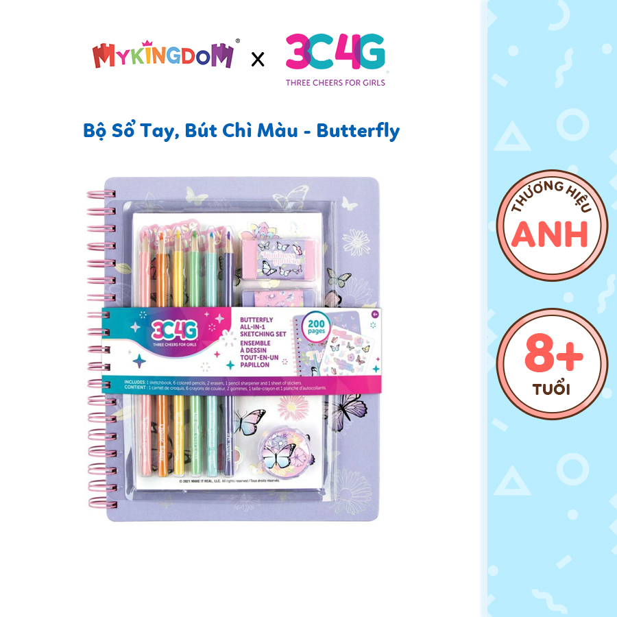 Đồ Chơi Bộ Sổ Tay, Bút Chì Màu - Butterfly 3C4G 12025