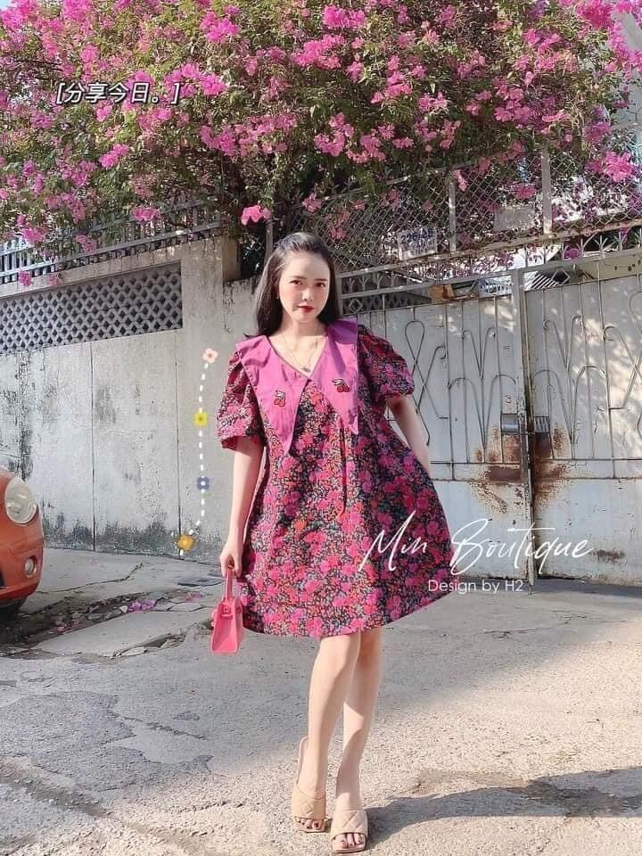 VÁY THÊU SÀNH ĐIỆU Váy thêu quả dâu cute nhiều màu hàng hót
