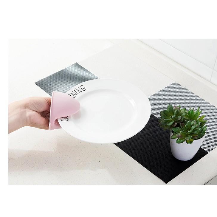 Set 2 miếng nhấc nồi Lót tay nhấc nồi cao silicon cách nhiệt chịu nóng nhiều màu