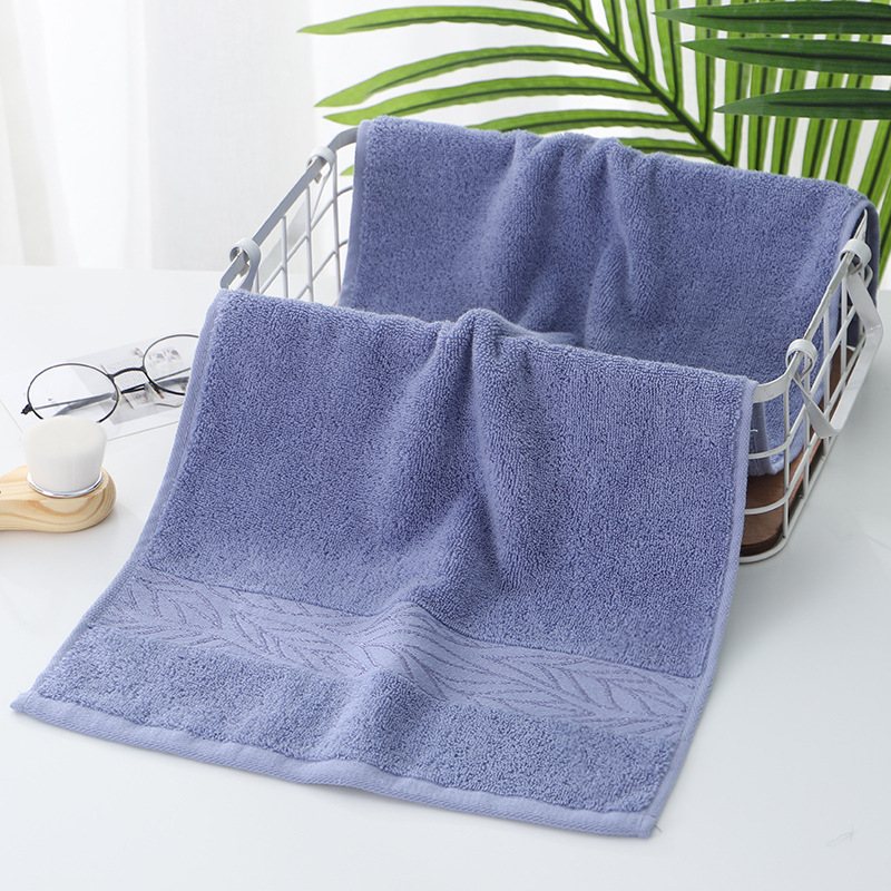 Khăn tắm Khăn lau mặt Cotton 100% Mềm Êm Dày dặn Màu trơn Nhấn viền họa tiết 74x33cm