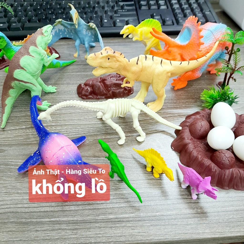 Bộ đồ chơi trứng Khủng Long-Mô hình nhựa dẻo Foxi-siêu bền-sưu tầm-chơi trong nhà-màu sắc bắt mắt