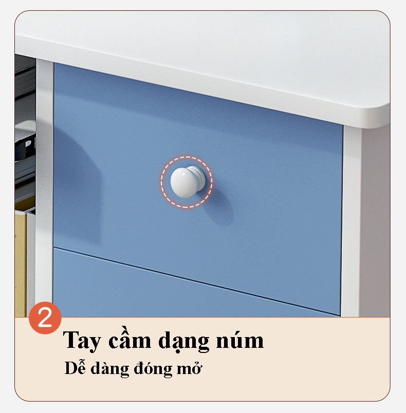 Bàn học sinh kích thước nhỏ màu sắc tươi sáng gỗ mdf cao cấp, bàn máy tính làm việc liền kệ sách trên bàn tiện lợi