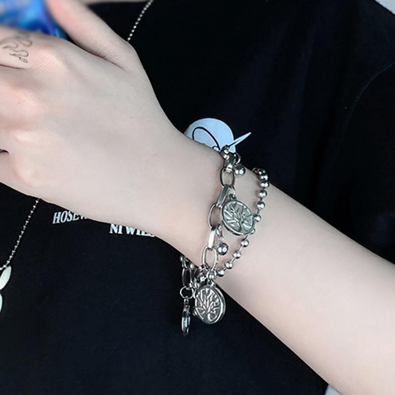 Vòng đeo tay 2 lớp làm từ hợp kim phong cách vintage dành cho nữ