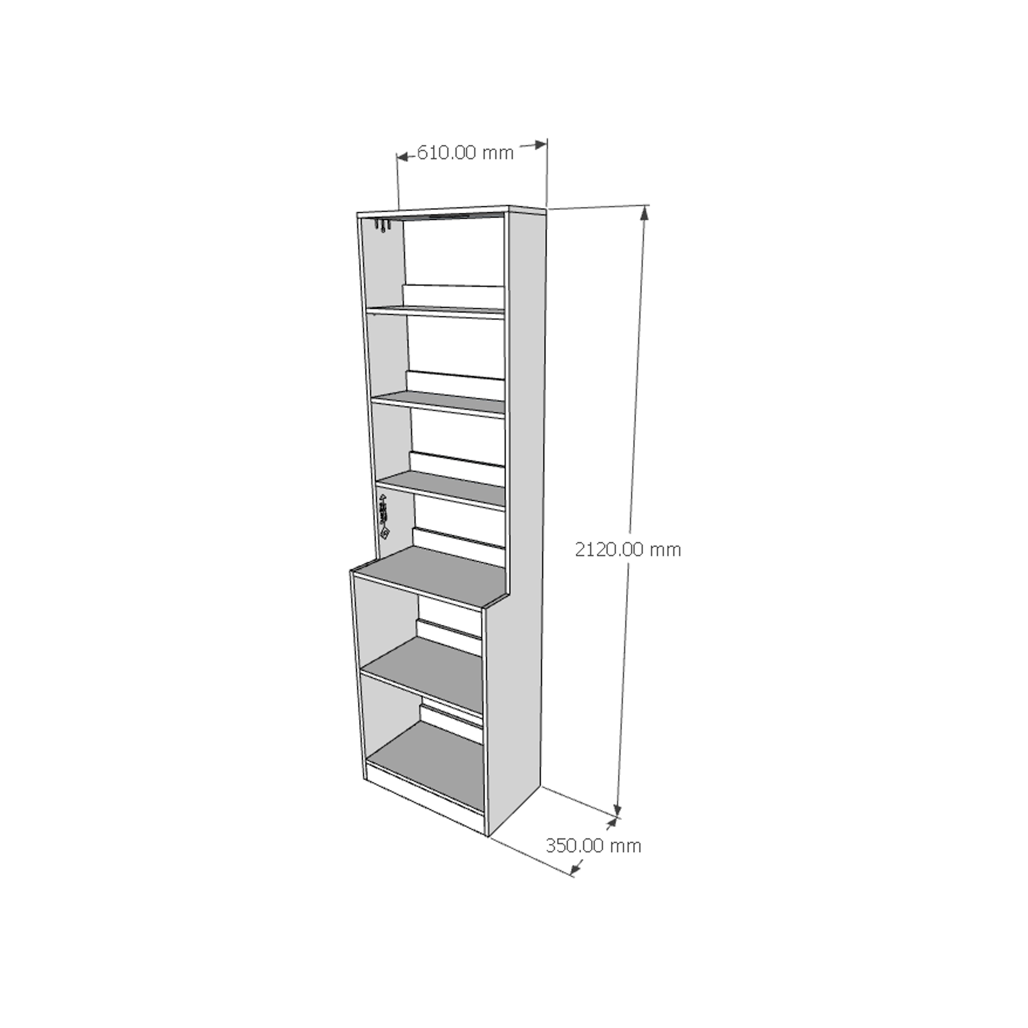 [Happy Home Furniture] SCANDINA, Kệ sách 6 ngăn, 61cm x 35cm x 212cm ( DxRxC), KSA_046