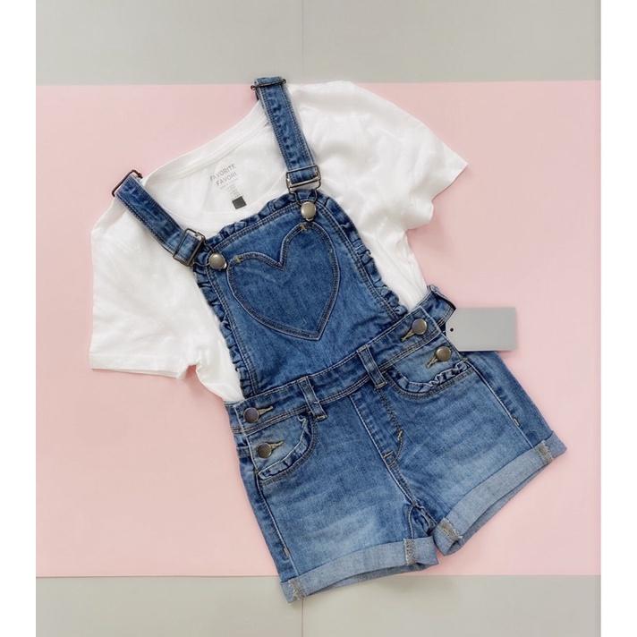 Quần yếm jean bé gái