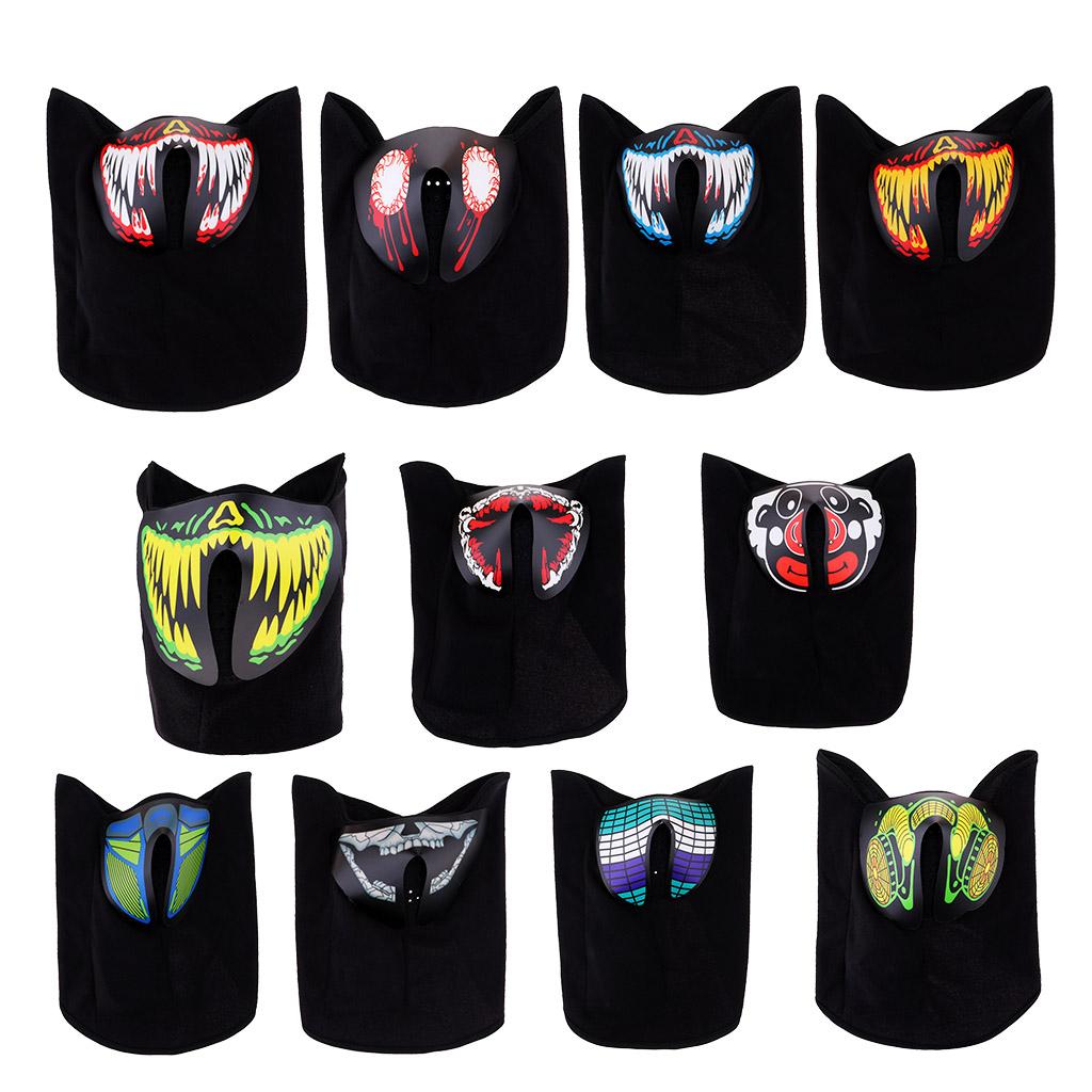 Outdoor Halloween Costume LED Luminous Flashing Light Face Mask Cycling