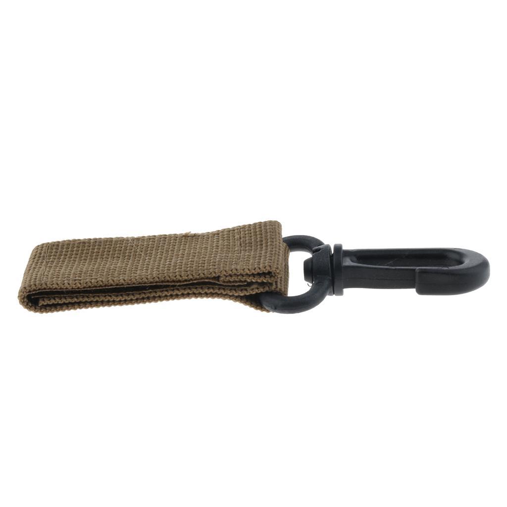 2-7pack Nylon Key Hook Webbing Molle Buckle Hanging Belt Carabiner Clip Khaki