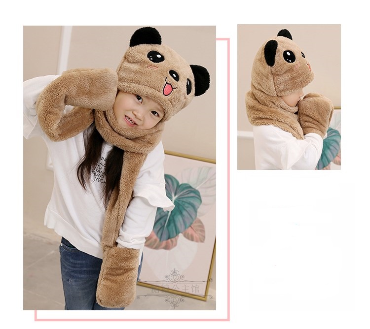 Mũ gấu xám vải nhung Cotton cho các bé trai và bé gái