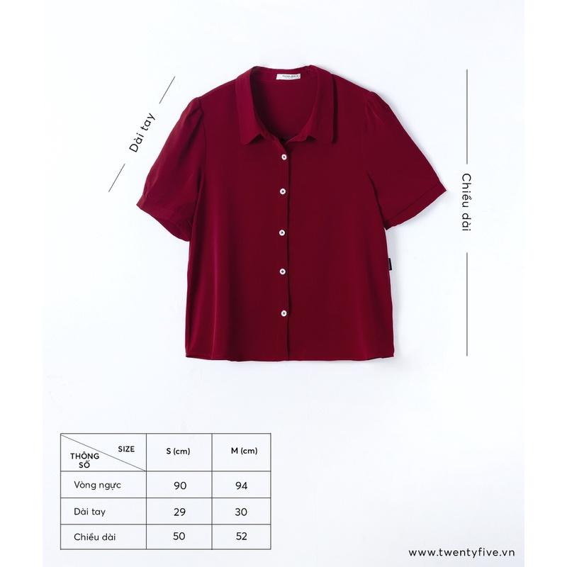 Sơ mi nữ ngắn, tay bồng, lá cổ tròn Twentyfive N172