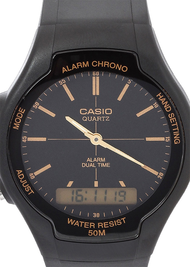 Đồng Hồ Nam Dây Thép Không Gỉ Casio AW-90H-9EVDF - Đen