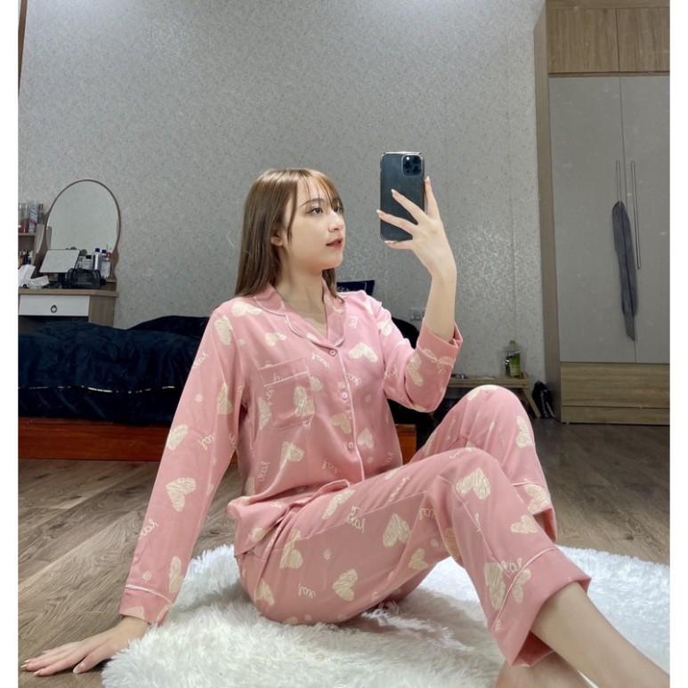 Freeship Bộ Pijama Lụa Cao Cấp Dài Tay