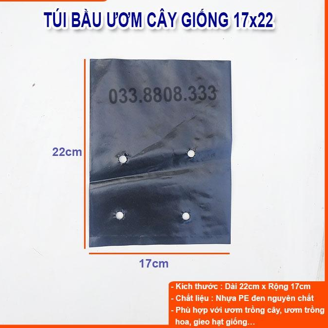 TÚI BẦU VUÔNG ĐEN DÙNG ƯƠM CÂY ( SIZE 17X22CM) 1KG- CHẬU ƯƠM CÂY BỀN ĐẸP