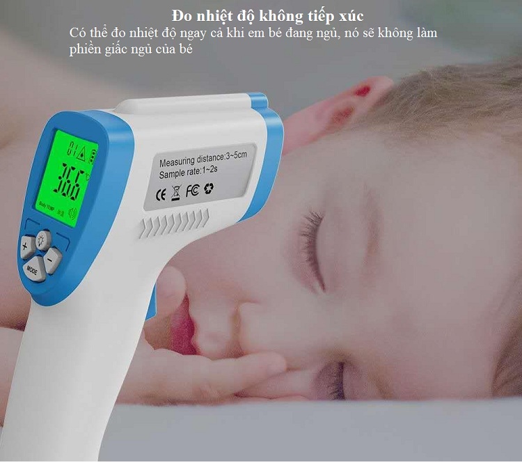 Thiết bị nhiệt kế đo nhiệt độ độ ẩm thông minh cảm biến hồng ngoại đa năng an toàn -chính xác- cao cấp 8806C