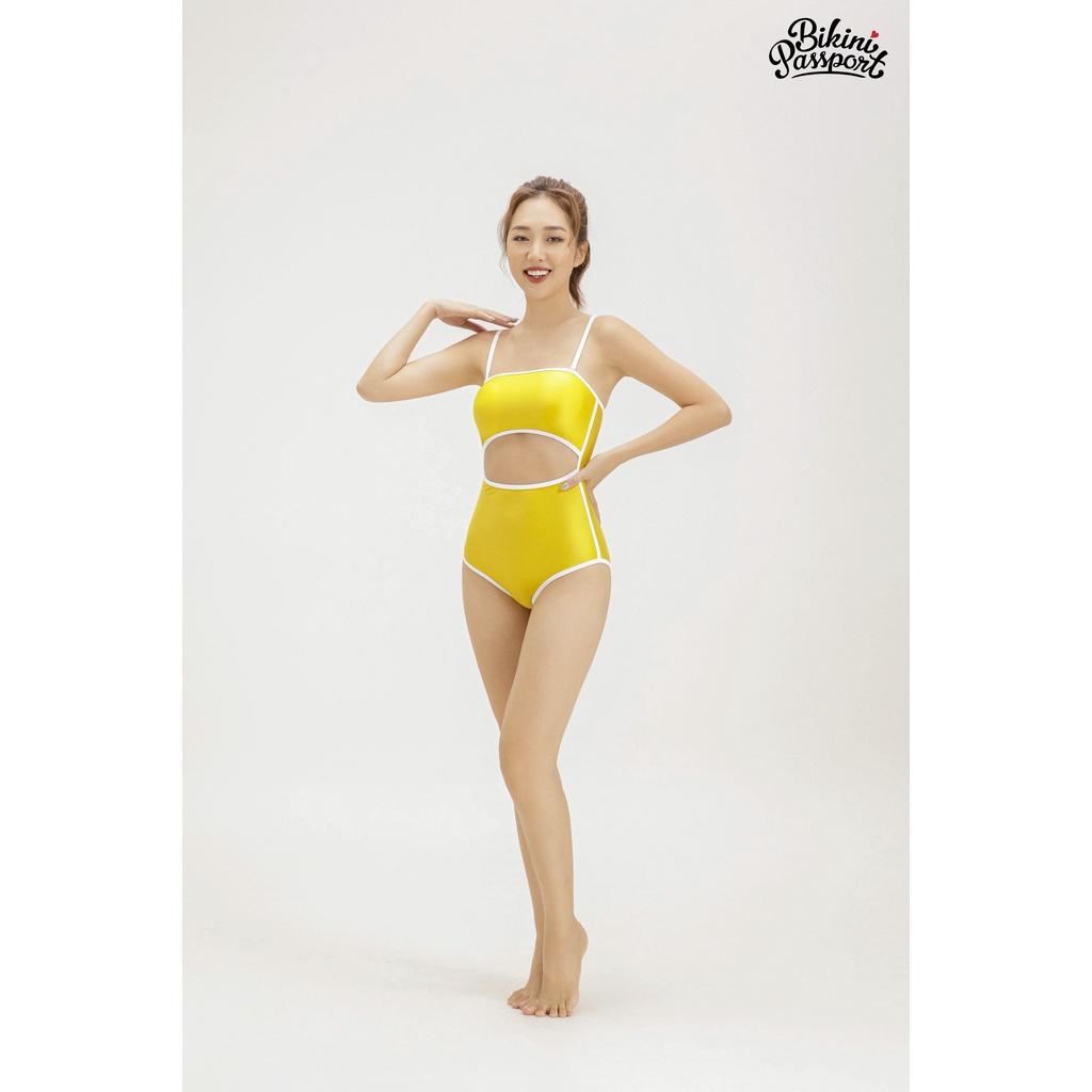 Đồ bơi Nữ BIKINI PASSPORT kiểu Một mảnh áo ống cách điệu - màu Vàng - BS416_YL