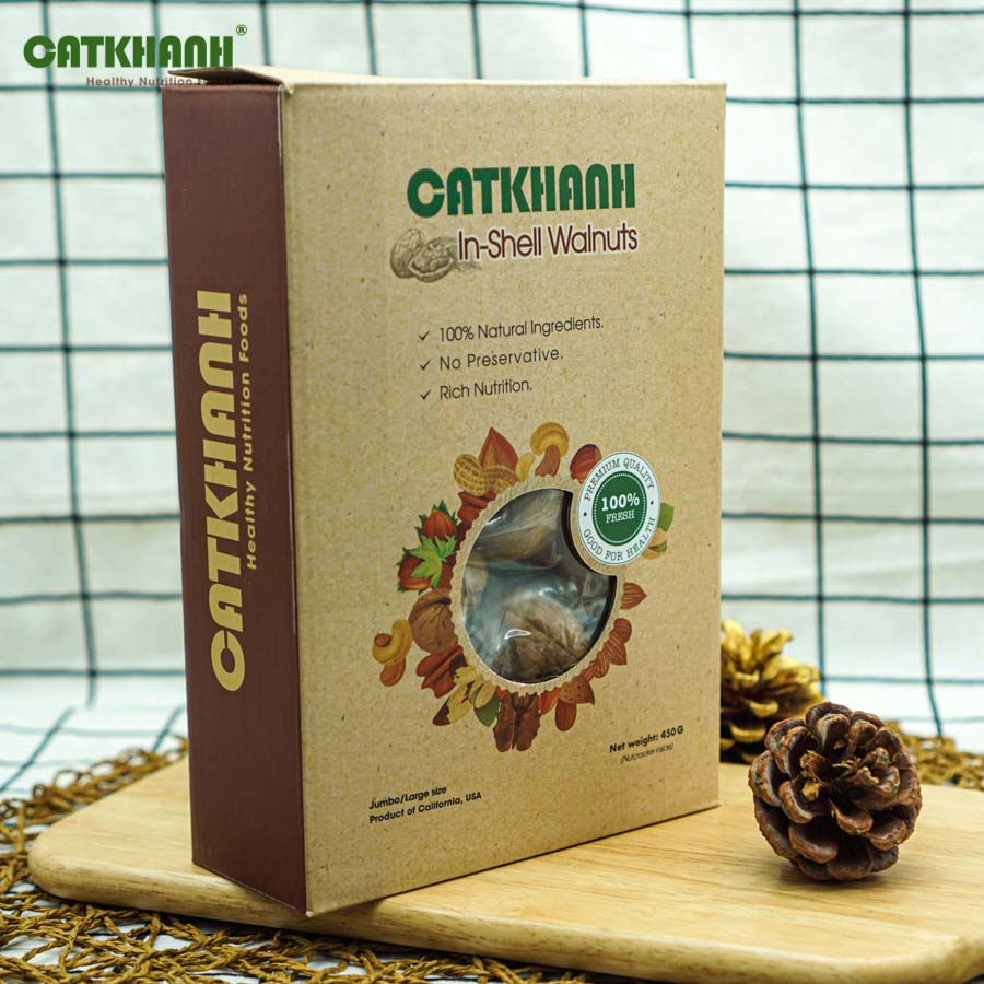 Quả óc chó hộp 450gr Cát Khánh - Nhập khẩu Mỹ