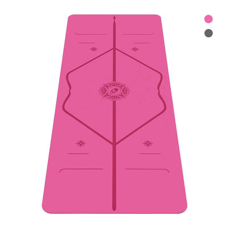 Thảm tập yoga định tuyến cao su Sportslink Liforme Gratitude Grateful Pink 4.2mm