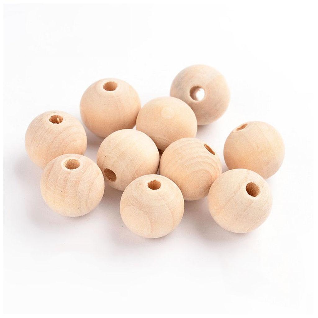 50x 6mm + 50x 10mm Wood Wooden Rustic Beads For Crafts DIY Home Holiday