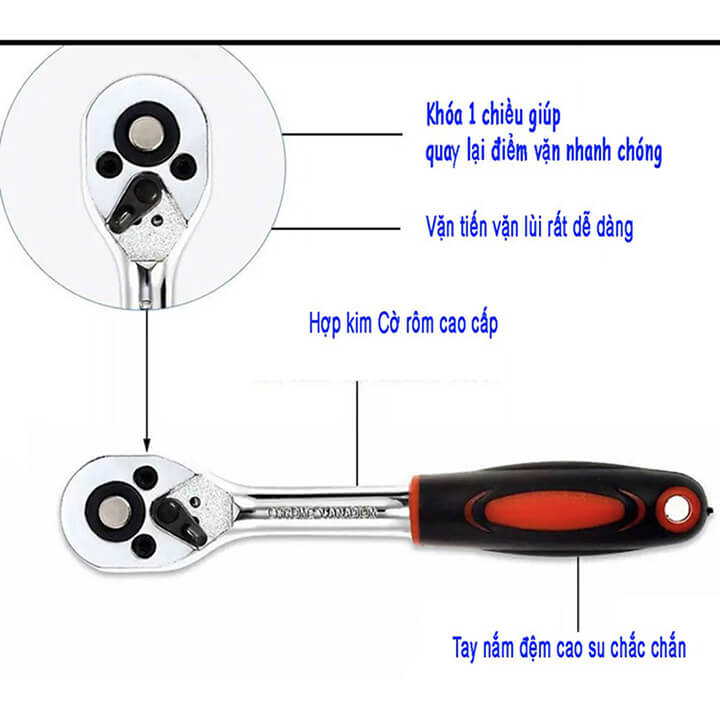 Bộ Dụng Cụ Mở Bu Lông Ốc Vít Đa Năng Sửa Chữa 46 Chi Tiết, Bộ Dụng Cụ Sửa Chữa Ô Tô Xe Máy Tháo Mở Bulong 46 Món