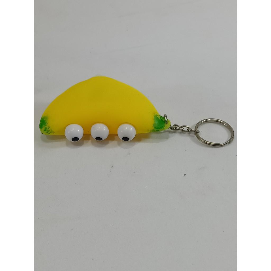 Móc khoá squishy quả chuối bóp ra mắt ngộ nghĩnh