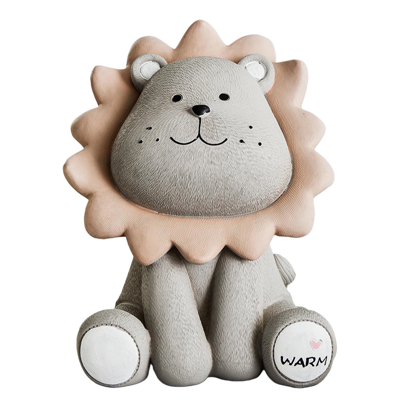 Lion Piggy Bank Saving Box Decoration  Figurines for Birthday