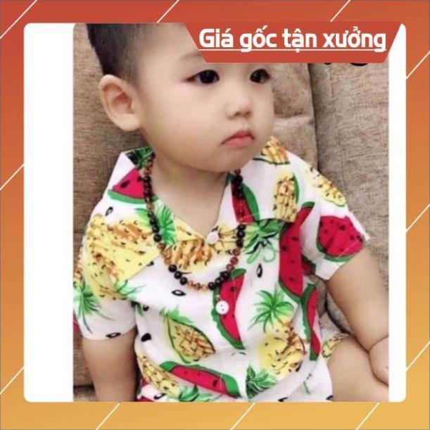 Hàng Việt Nam xuất khẩu _ Bộ quần áo trẻ em vải lanh hoa quả - Bộ đồ cho bé trai và bé gái