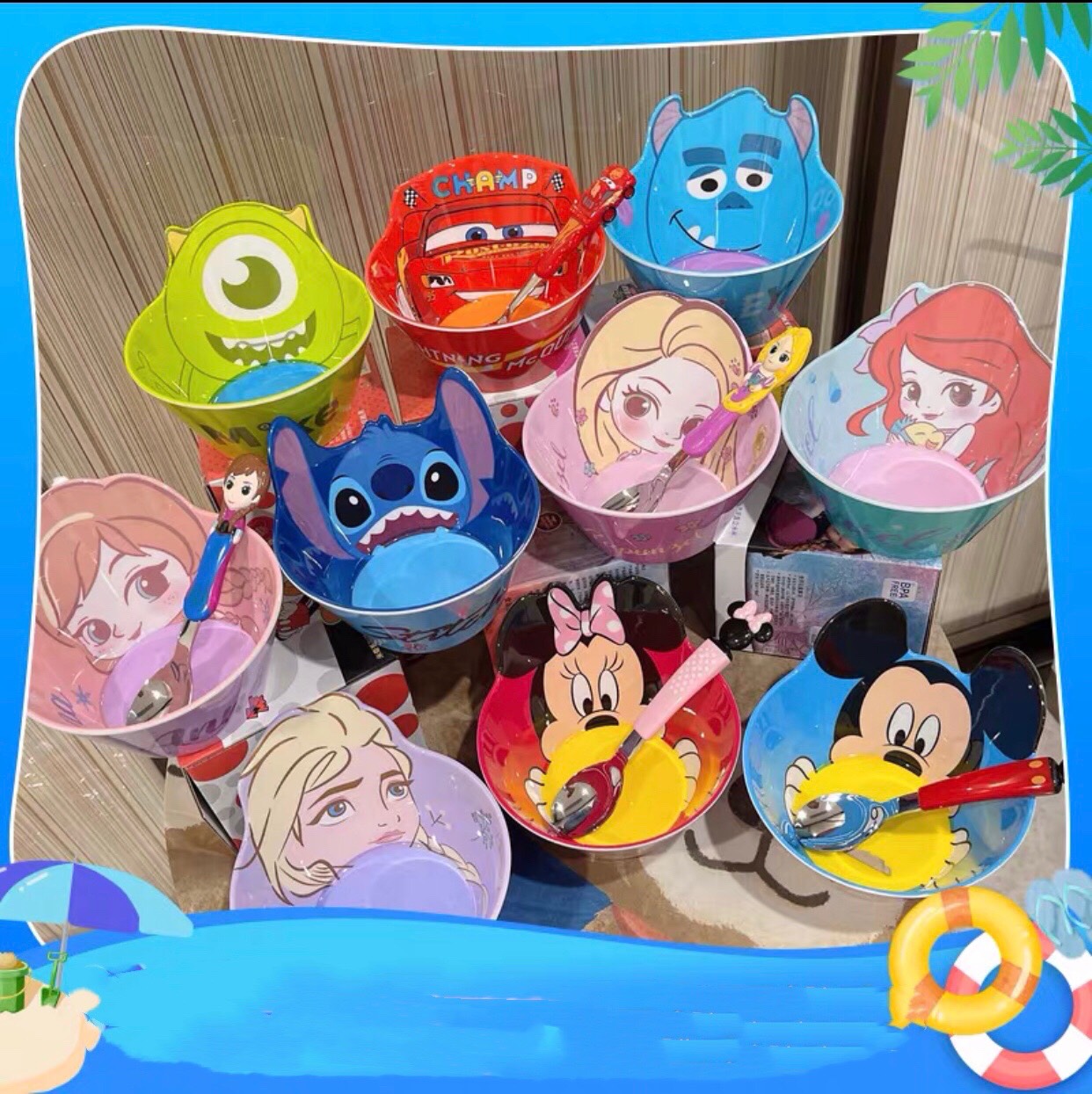 Chén ăn nhựa Melamine hình công chúa Anna Frozen 3D màu hồng cho bé gái - PDP2485H