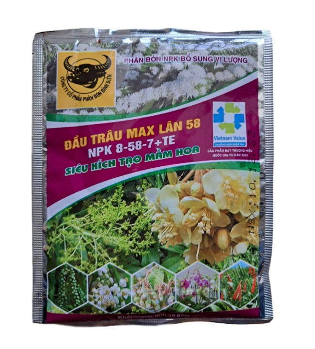 Phân bón Max Lân 58 siêu kích mầm hoa - ra hoa đồng loạt