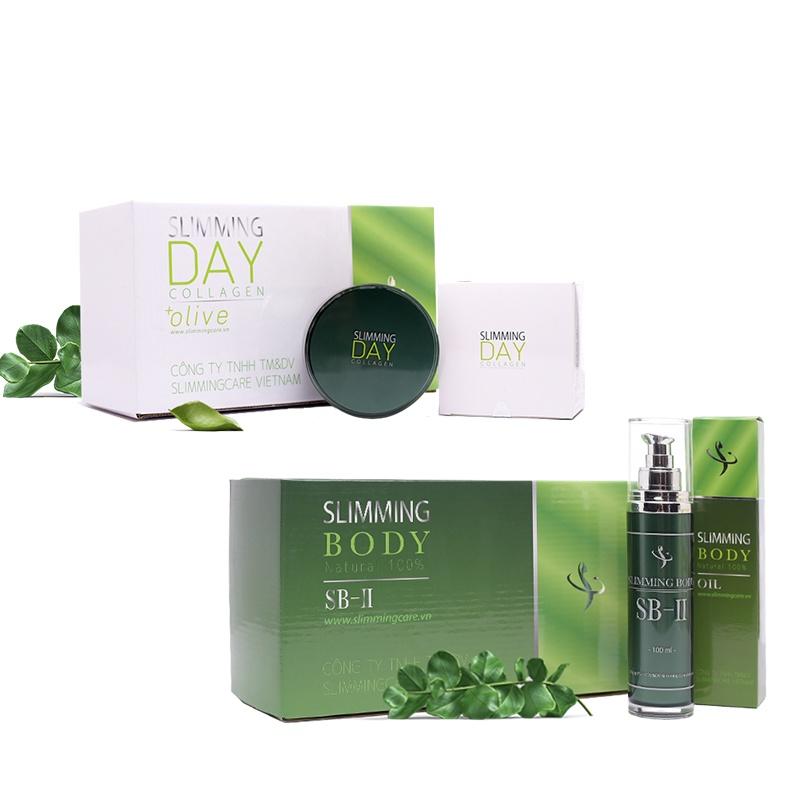 Bộ ủ nóng Slimming Body SB-II thường và Slimming Day Collagen combo 2 bộ