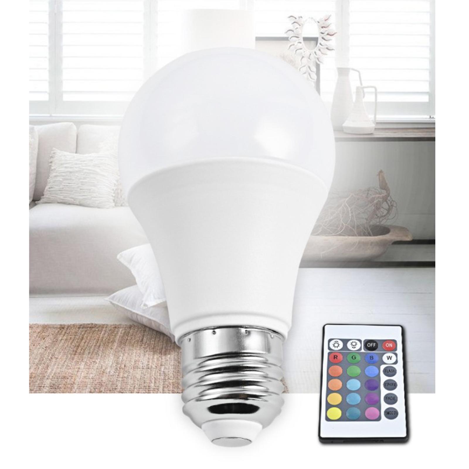 Dimmable RGB LED Bulb with Remote Control Lamp Home Living Room Decor