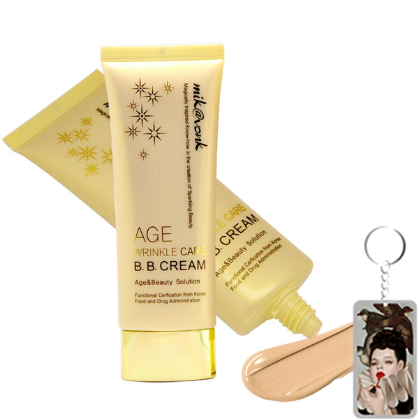 Kem BB xoá nhăn Cream Anti Aging &amp; Wrinle Care Mik@vonk Hàn Quốc 60ml No.2 Gold Beige tặng kèm móc khoá