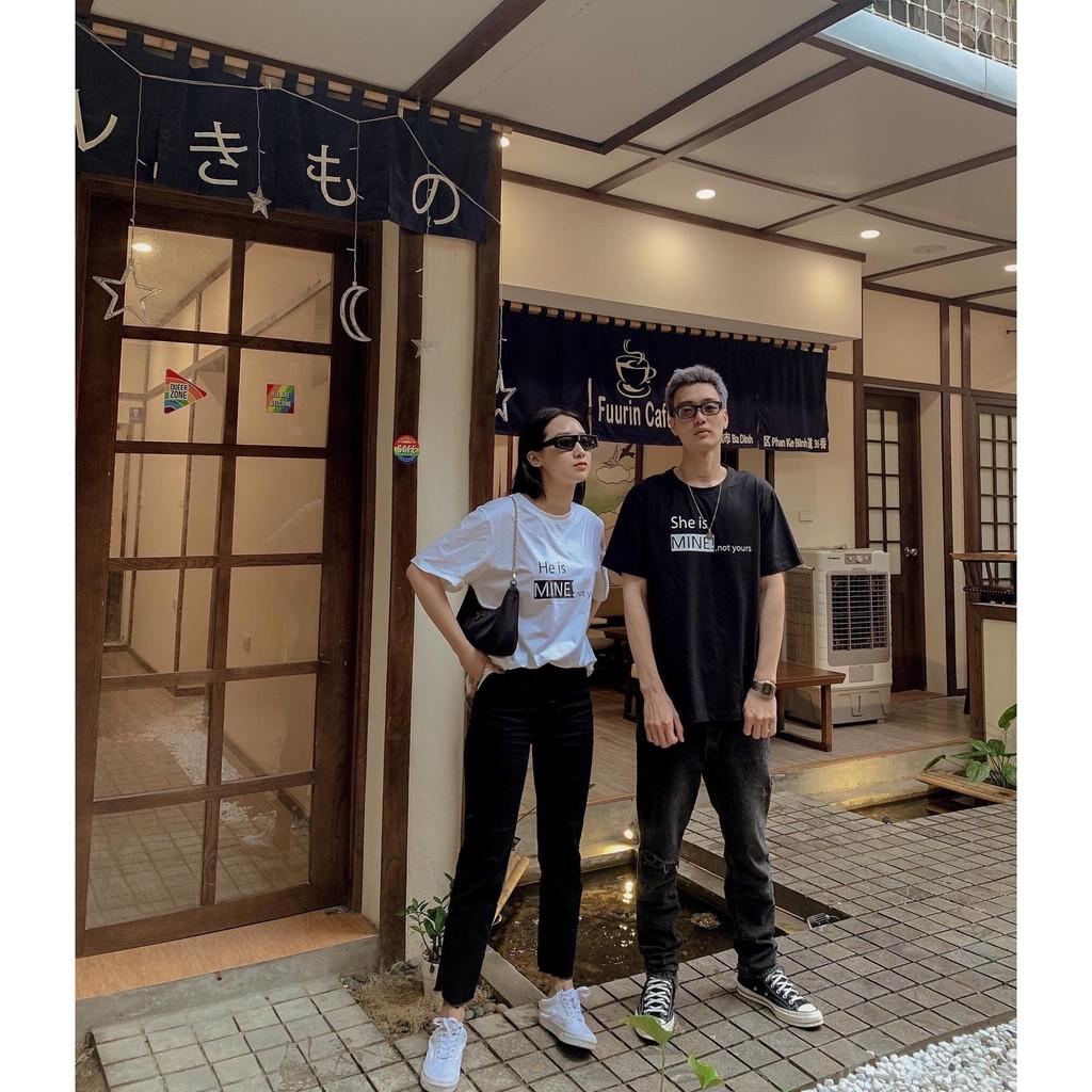 Áo thun tay ngắn 70/11 unisex size M L - He is Mine / She is Mine, not yours