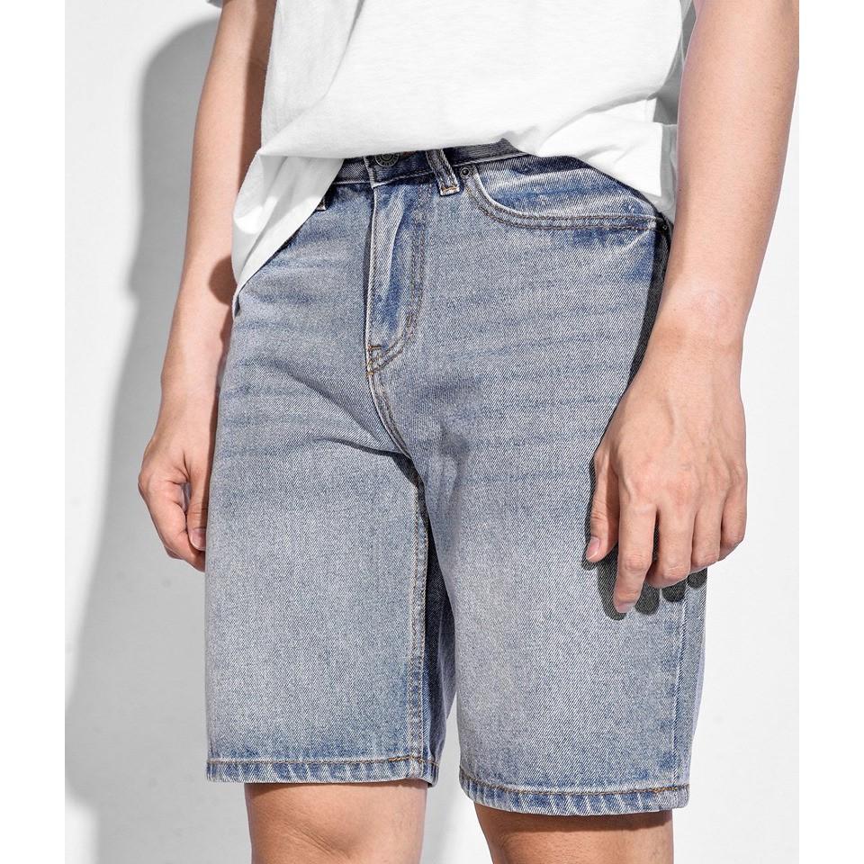 Quần short jeans nam màu xanh trơn DPS010