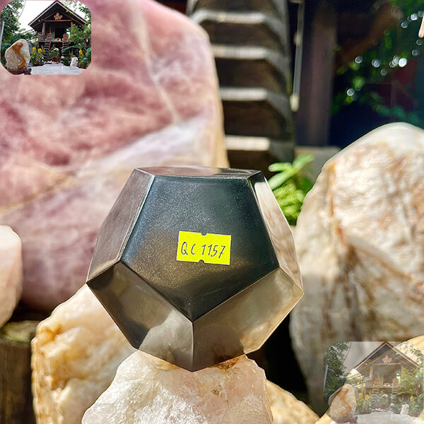 Quả cầu 12 mặt đá bồ kết đen