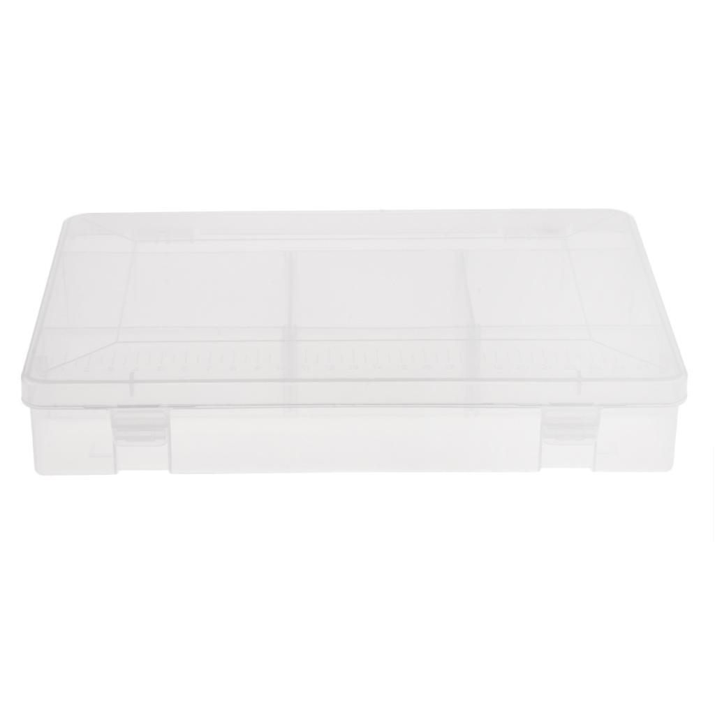 5 Compartments Clear Plastic Fishing Tackle Box Lures Bait Storage Case