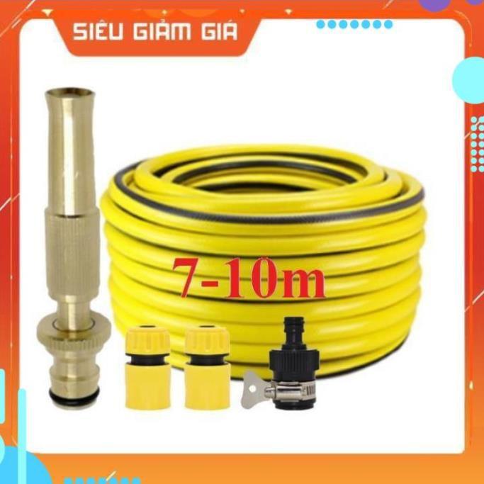 Bộ dây vòi xịt nước rửa xe, tưới cây . tăng áp 3 lần, loại 7m, 10m 206587 cút sập, nối đen