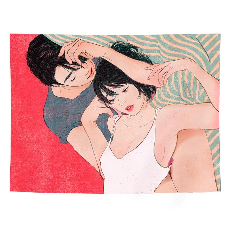 Tranh vải cặp đôi mẫu mới nhất -