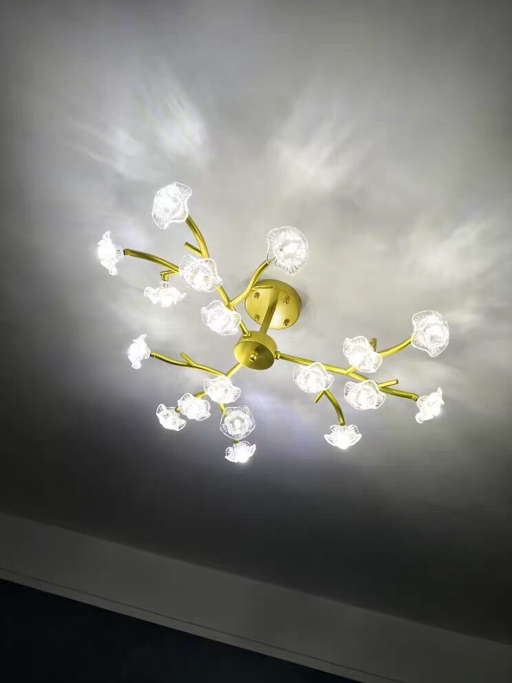 Đèn chùm pha lê PAKER 3 màu ánh sáng trang trí nội thất hiện đại - kèm bóng LED chuyên dụng