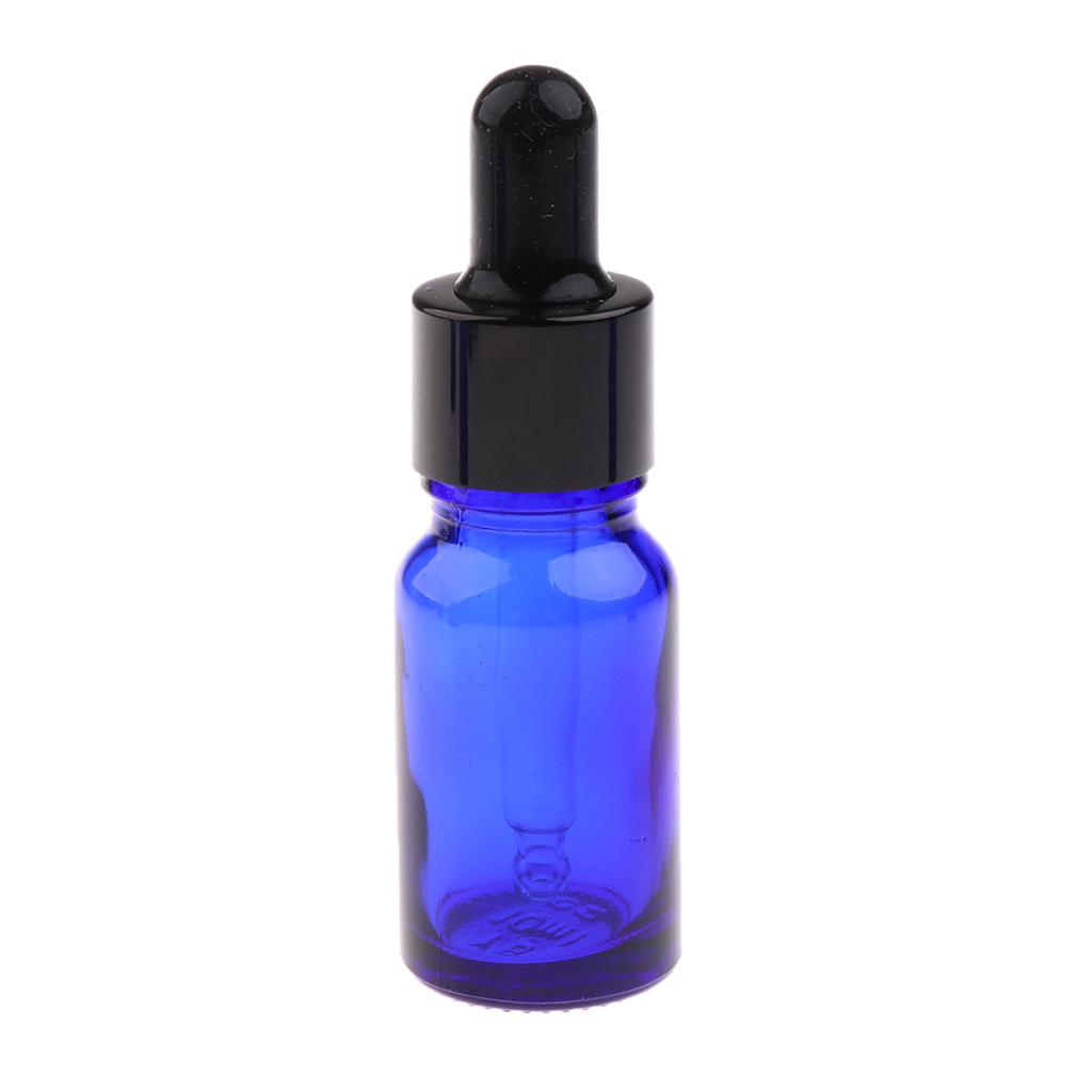 24 Pcs Blue Glass Bottle with Glass Eye Dropper (5ml+10ml) for Oil Liquids