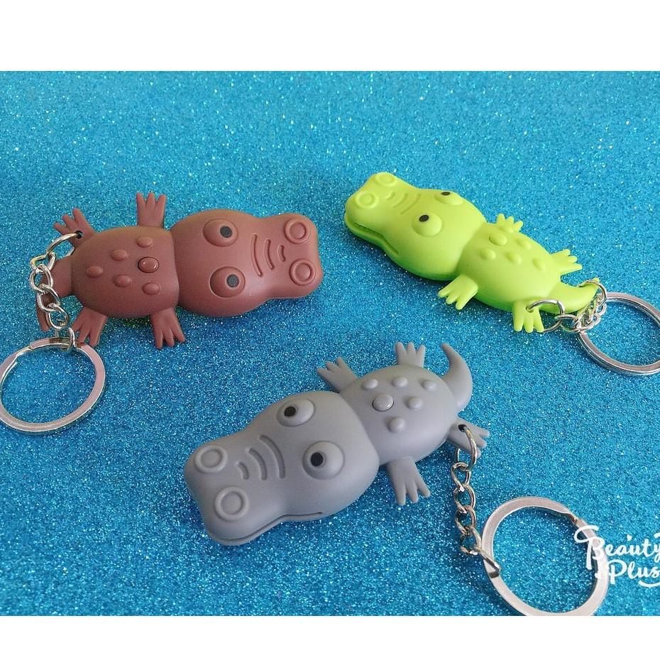 Móc khóa hàm cá sấu phát sáng đèn Led có âm thanh-Móc khóa cá sấu gắn đèn LED sáng tạo-móc khóa phát sáng cá sấu nằm