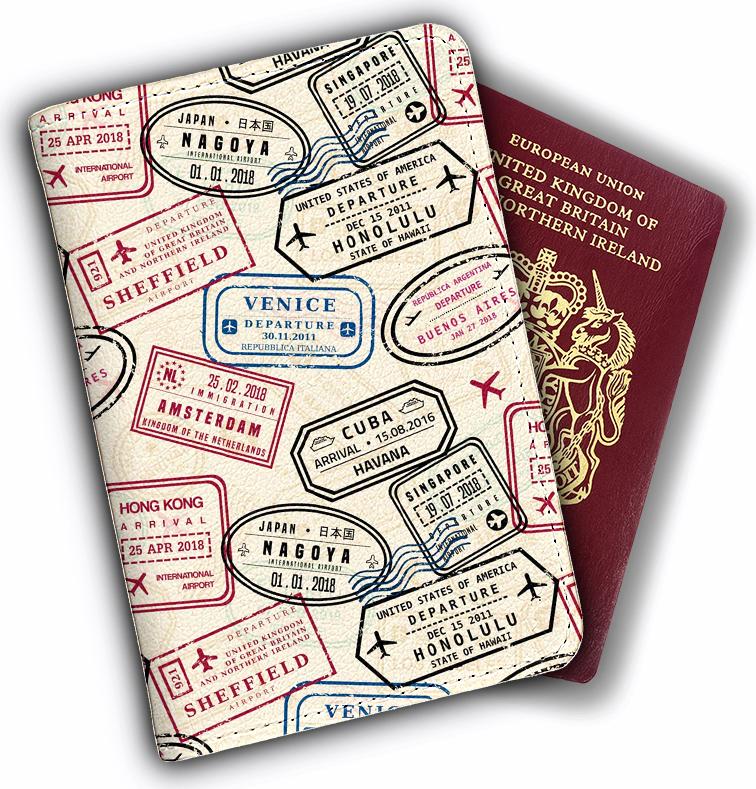 Ví Passport Hoạ Tiết TEM TRAVEL - Passport Cover Holder - Bao Da Hộ Chiếu Du Lịch Thời Trang - Tiện Lợi - PPT188