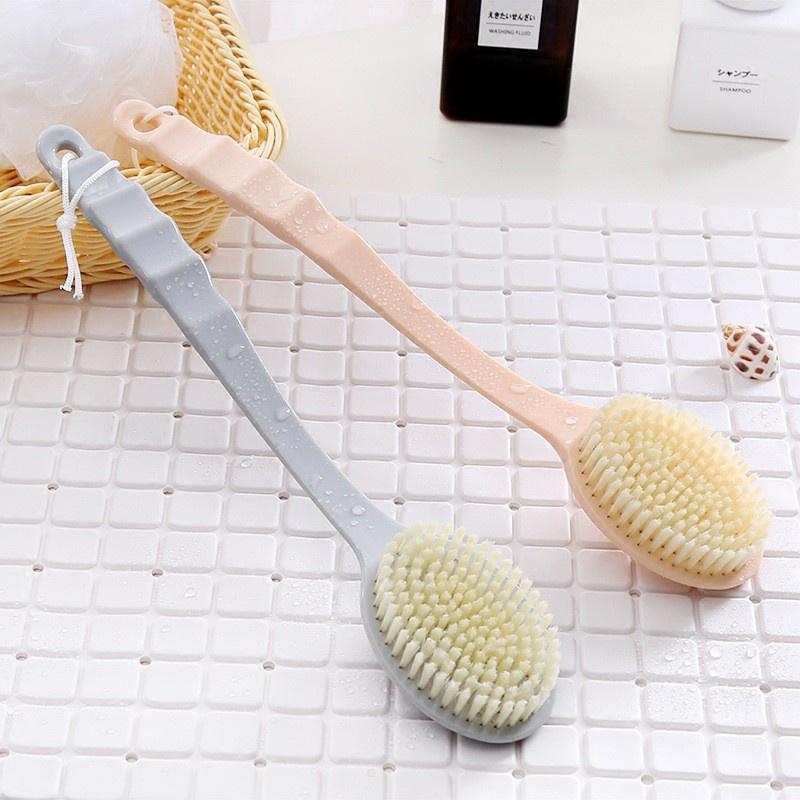 Cây chà lưng tắm 2in1 sợi cotton , cây tắm chà lưng tiện lợi kèm bông tắm - Amina