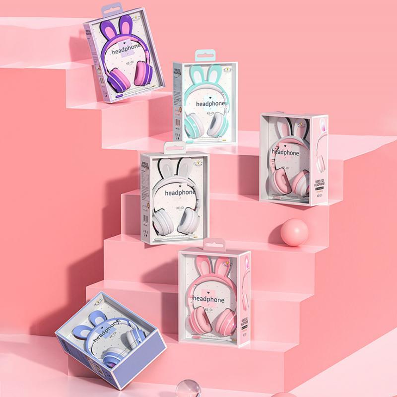 Tai Nghe Tai Nghe Bluetooth Không Dây-Tai Nghe Tương Thích Tai Thỏ Hợp Thời Trang Dễ Thương Nhạc Điện Thoại Di Động Máy Tính Có Micro