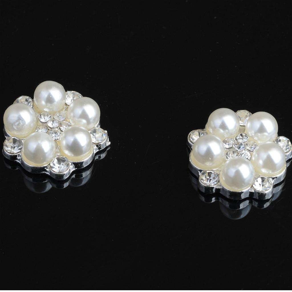 4-20pack 10 Pieces Flatback Embellishment Buttons Pear Flower Wedding