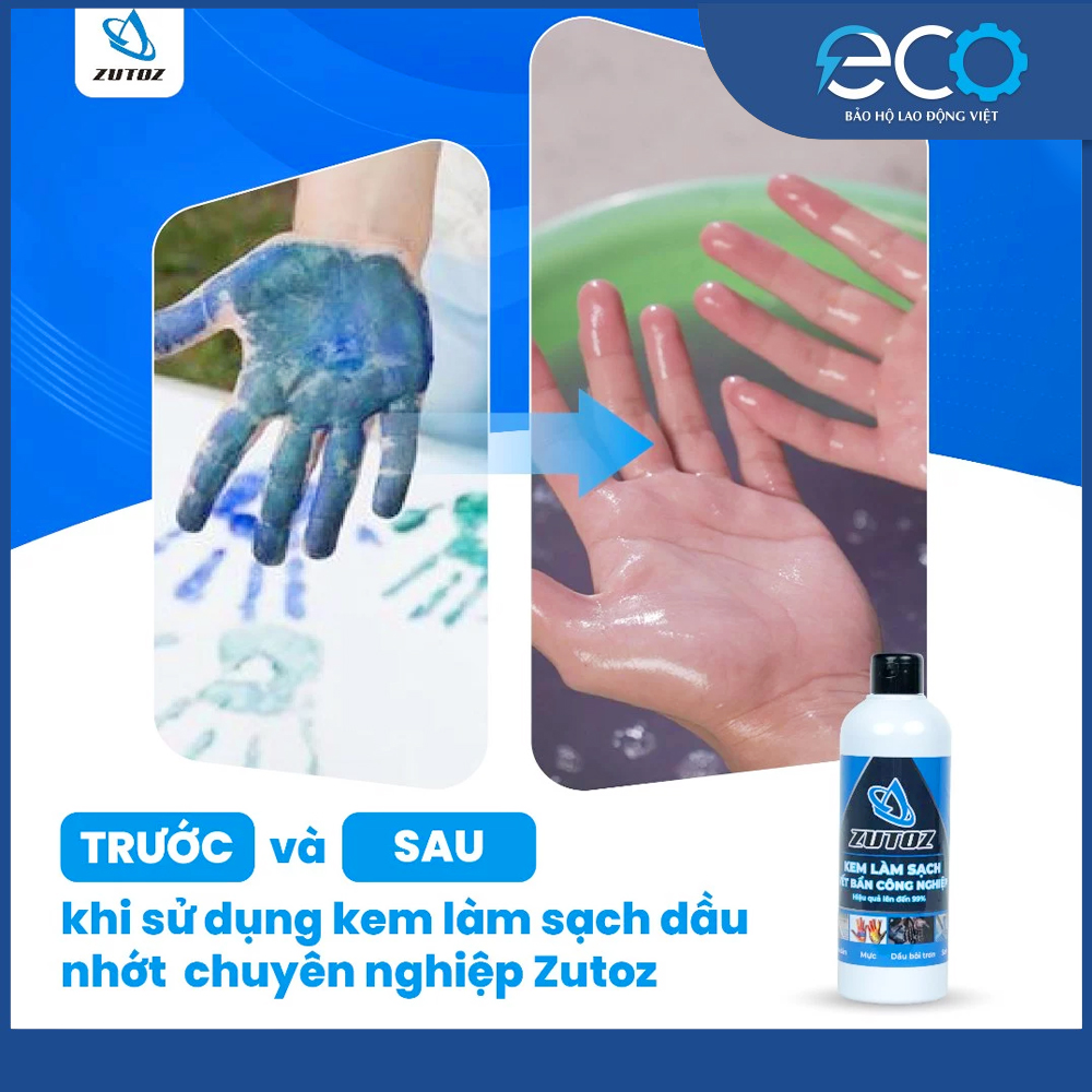 Dung dịch rửa tay sơn, dầu, màu ZUTOZ chuyển tẩy rửa các vết bẩn sơn màu, mực in, keo dán, dầu nhớt, hắc ín