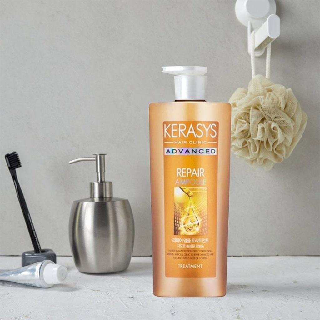 Bộ dầu gội và dầu xả KERASYS ADVANCD Repair Ampoule phục hồi chuyên sâu dưỡng tóc chắc khỏe phù hợp tóc hư tổn, chẻ ngọn