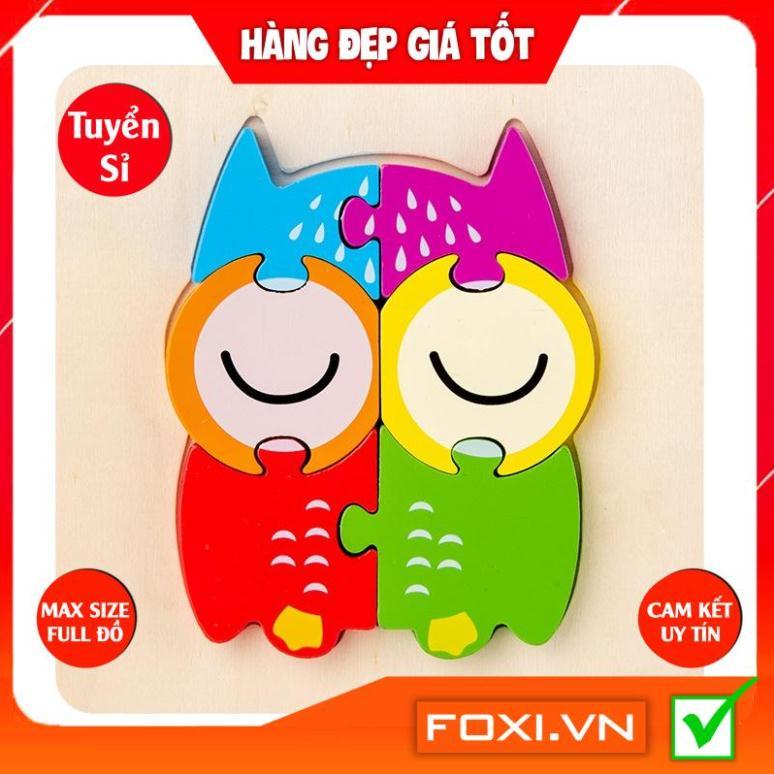 Đồ chơi lắp ghép bằng gỗ-tranh ghép hình nổi 3D Foxi-trò chơi sáng tạo-nhiều hình đa dạng-màu sắc ngộ nghĩnh-đáng yêu