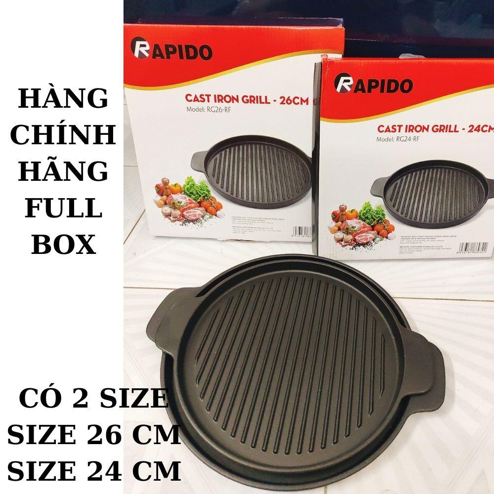 Chảo Gang Nướng Thịt Hàn Quốc , chảo nướng thịt hàn quốc rapido size 24cm, 26 cm dùng cho mọi loại bếp